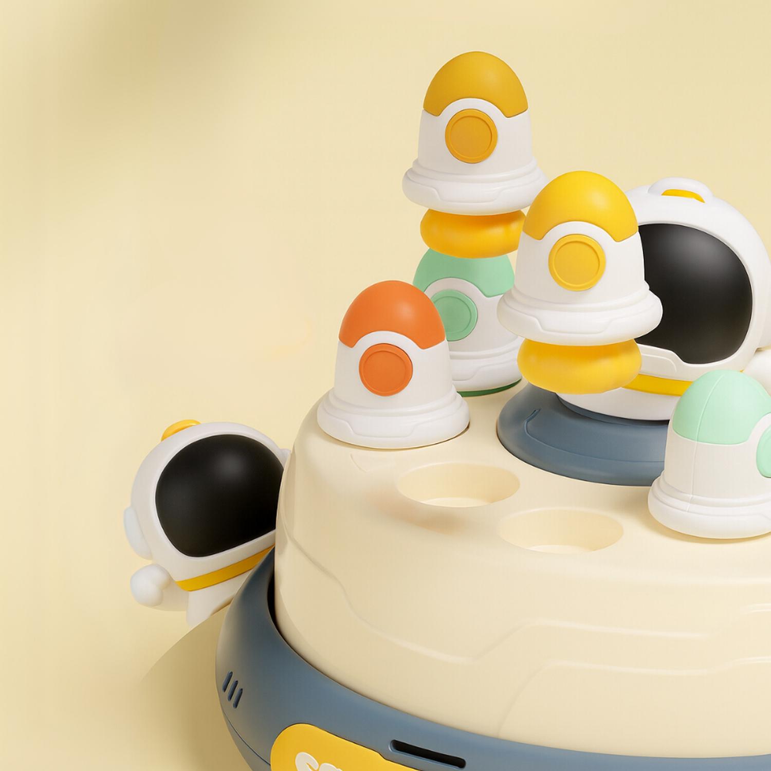 JUEGO DE MESA CAPTURA ASTRONAUTA SALTADOR INFANTIL GIRATORIO AZUL - 3