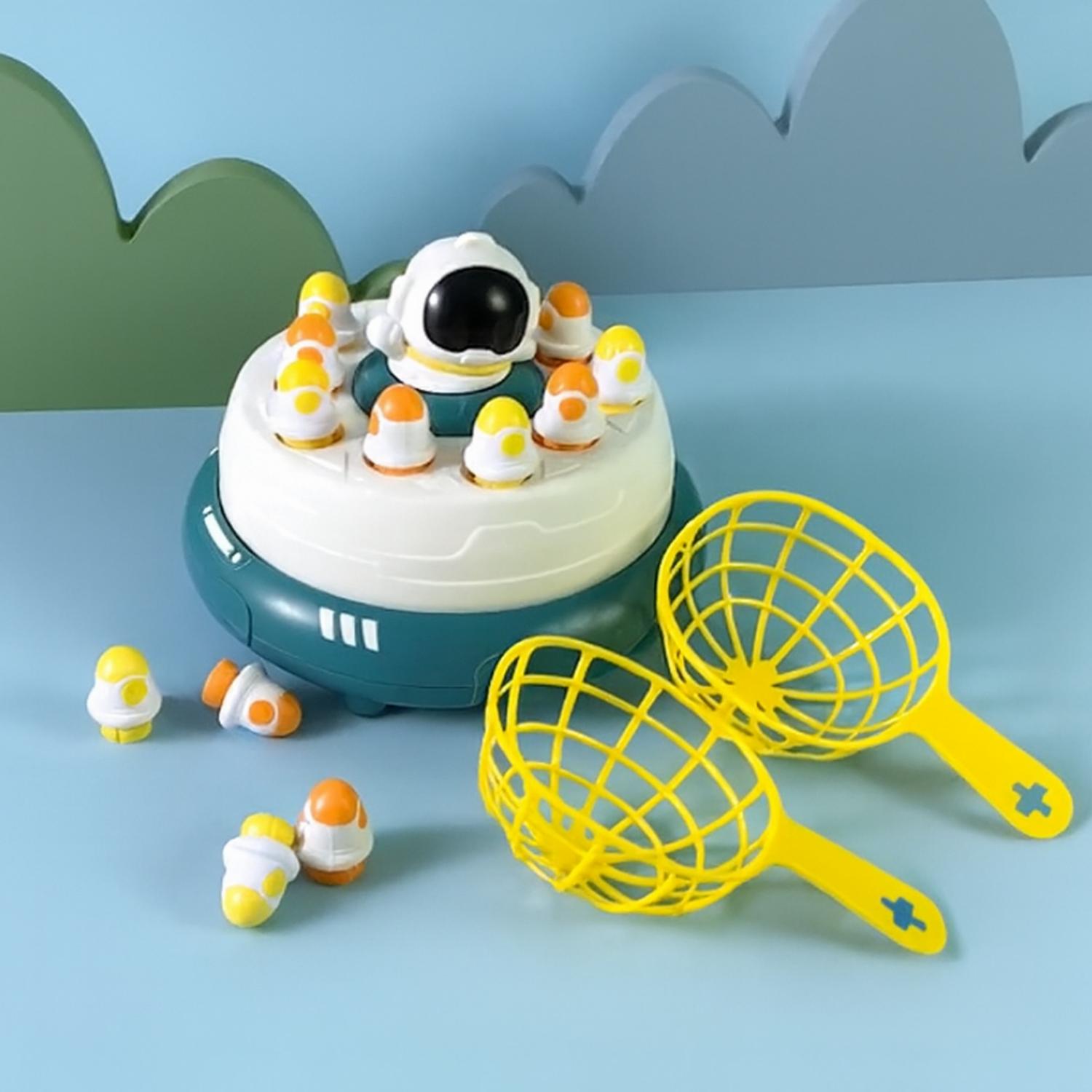 JUEGO DE MESA CAPTURA ASTRONAUTA SALTADOR INFANTIL GIRATORIO AZUL - 4