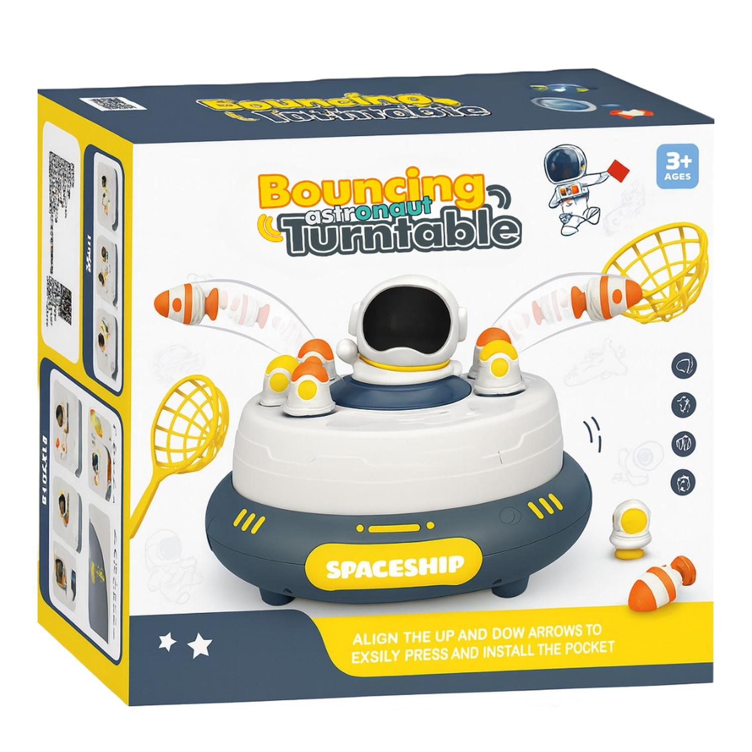 JUEGO DE MESA CAPTURA ASTRONAUTA SALTADOR INFANTIL GIRATORIO AZUL - 5