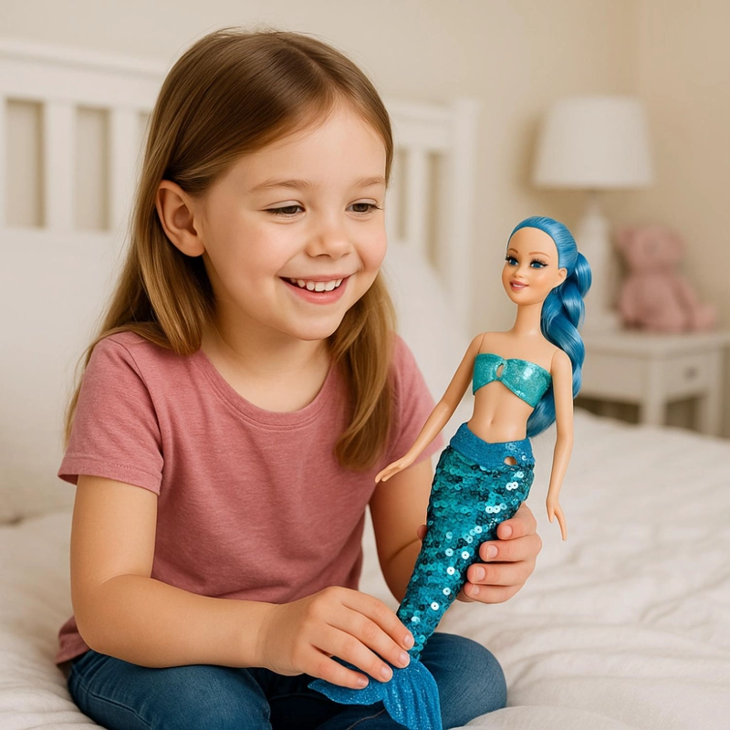 MUÑECA SIRENA LOVELY CON VESTIDO DE LENTEJUELAS JUGUETE - 3