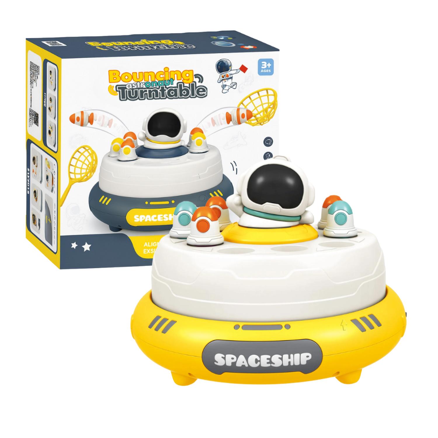 JUEGO DE MESA CAPTURA ASTRONAUTA SALTADOR INFANTIL GIRATORIO AMARILLO - 1
