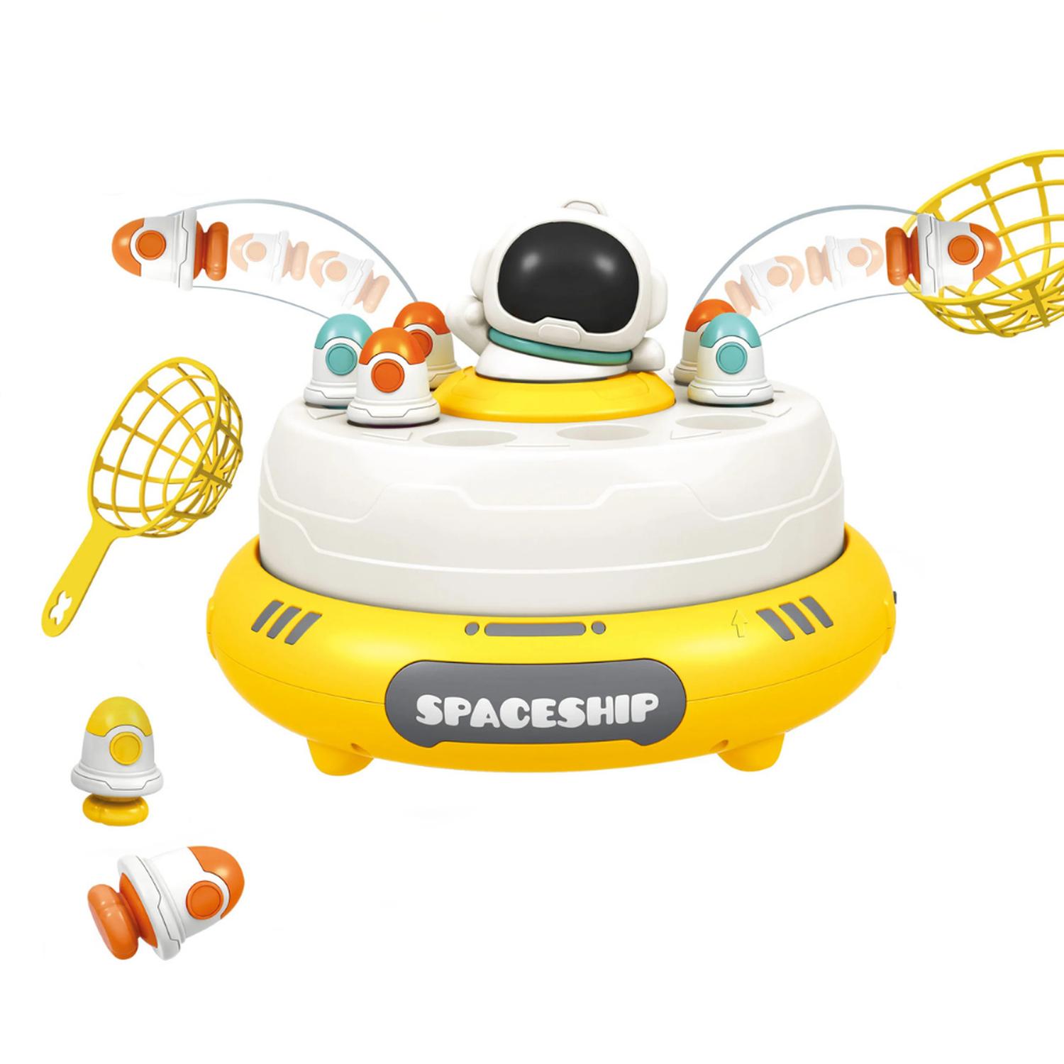 JUEGO DE MESA CAPTURA ASTRONAUTA SALTADOR INFANTIL GIRATORIO AMARILLO - 2
