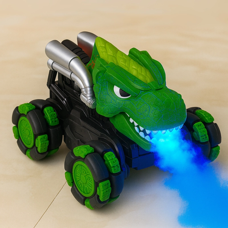 AUTO DINOSAURIO A CONTROL REMOTO RC CON LUCES VAPOR Y SONIDO - 7