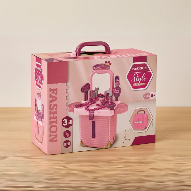 SET MALETA TOCADOR DE BELLEZA INFANTIL CON MAQUILLAJE JUGUETE - 2