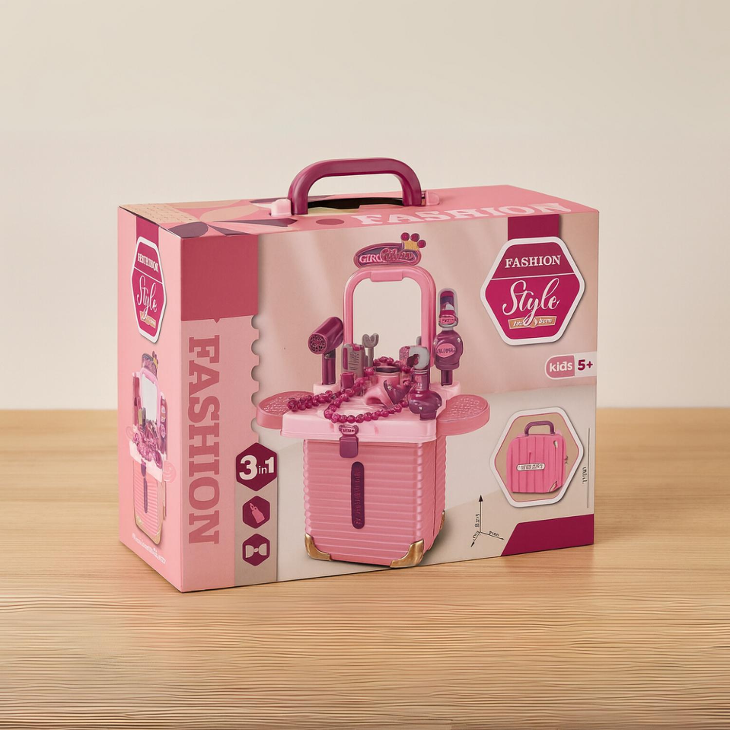 SET MALETA TOCADOR DE BELLEZA INFANTIL CON MAQUILLAJE JUGUETE - 2