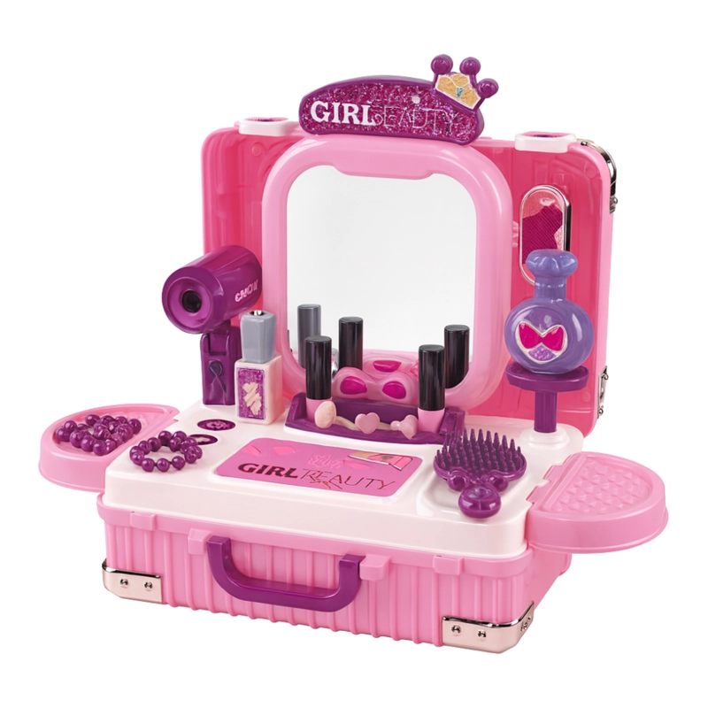 SET MALETA TOCADOR DE BELLEZA INFANTIL CON MAQUILLAJE JUGUETE - 5