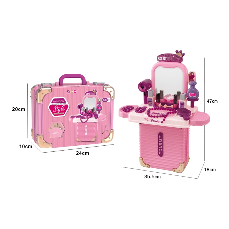 SET MALETA TOCADOR DE BELLEZA INFANTIL CON MAQUILLAJE JUGUETE - 8
