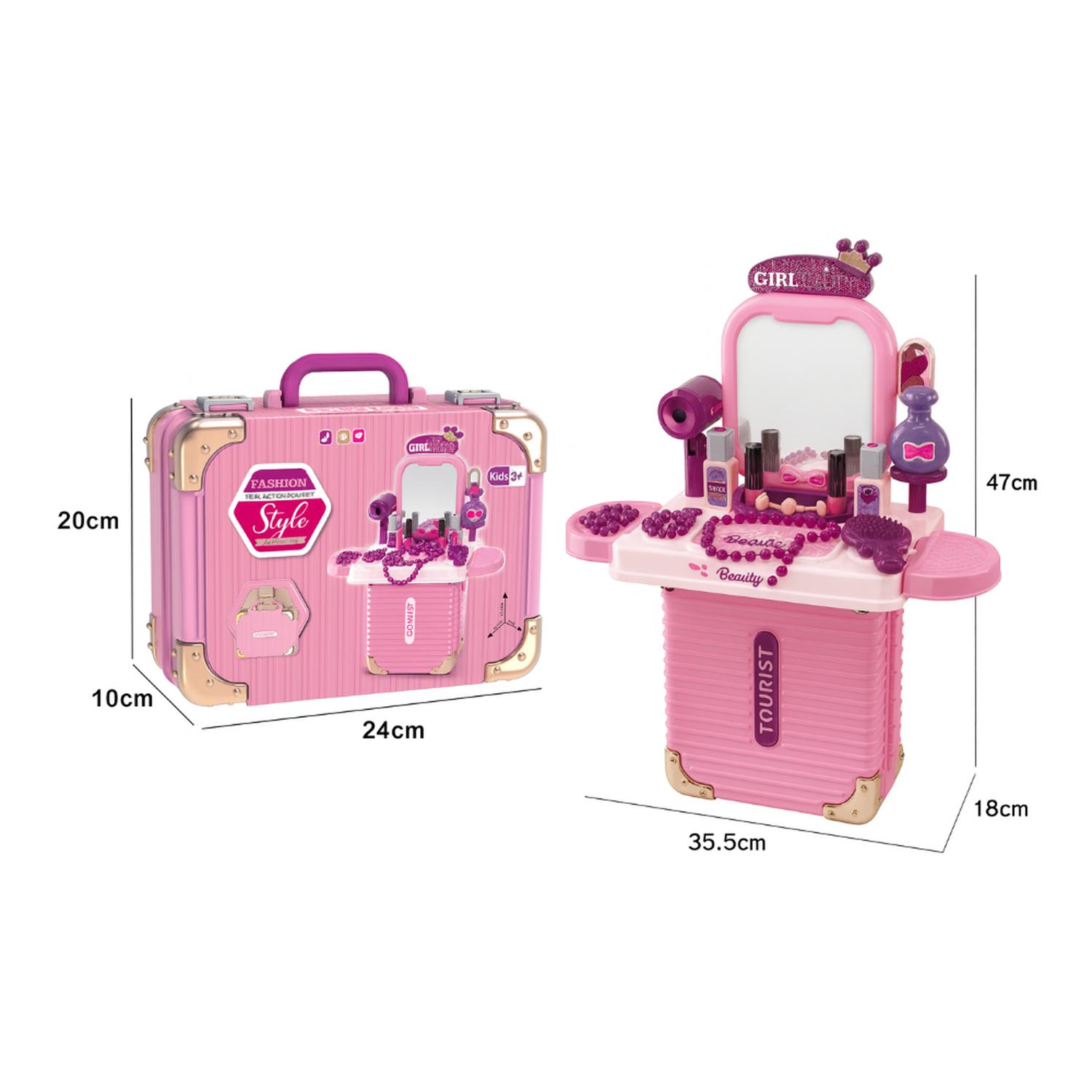 SET MALETA TOCADOR DE BELLEZA INFANTIL CON MAQUILLAJE JUGUETE - 8
