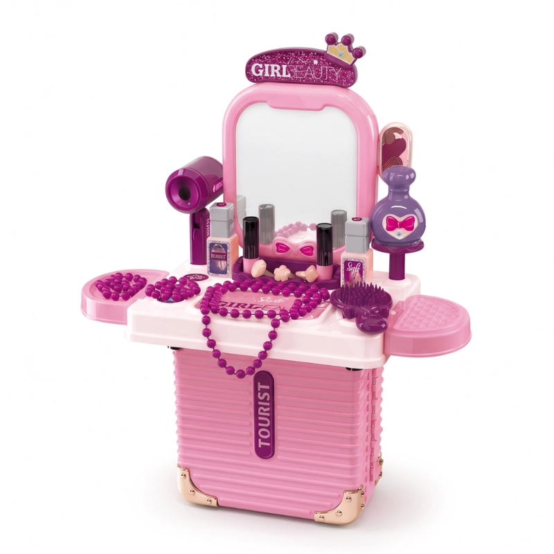 SET MALETA TOCADOR DE BELLEZA INFANTIL CON MAQUILLAJE JUGUETE - 9