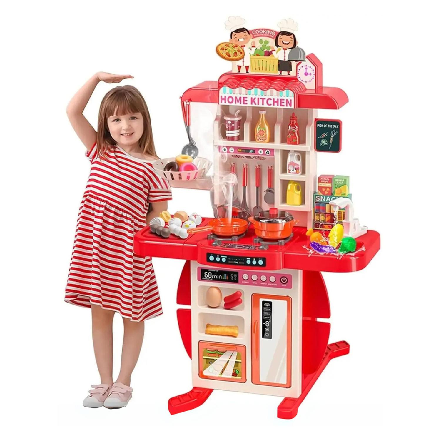 COCINA DE JUGUETE GRANDE PARA NIÑOS 95 CM AGUA VAPOR SONIDO - 1