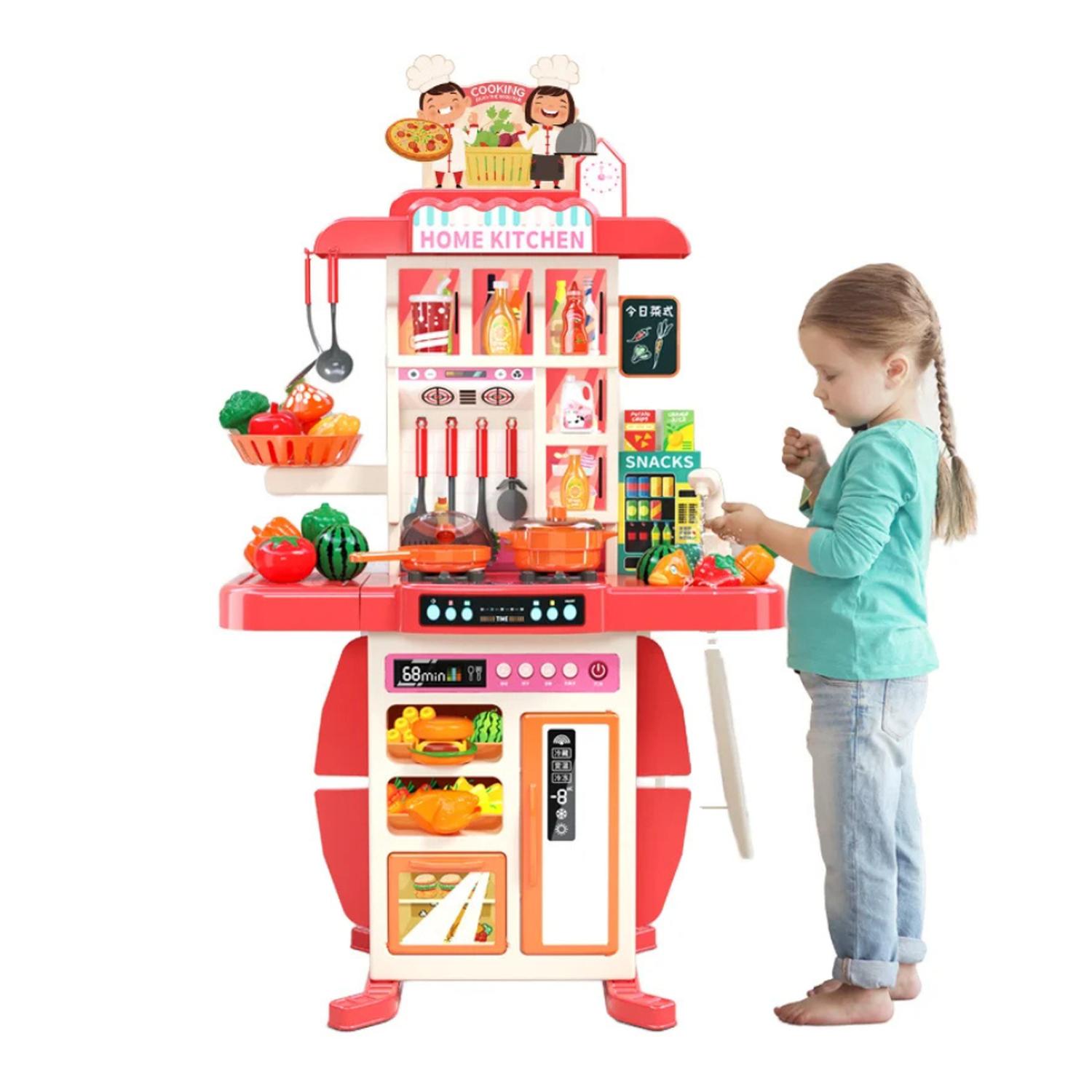 COCINA DE JUGUETE GRANDE PARA NIÑOS 95 CM AGUA VAPOR SONIDO - 2