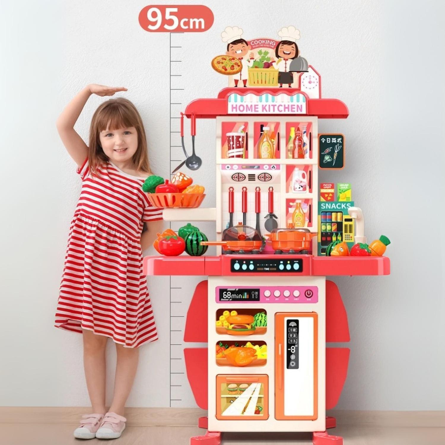 COCINA DE JUGUETE GRANDE PARA NIÑOS 95 CM AGUA VAPOR SONIDO - 3