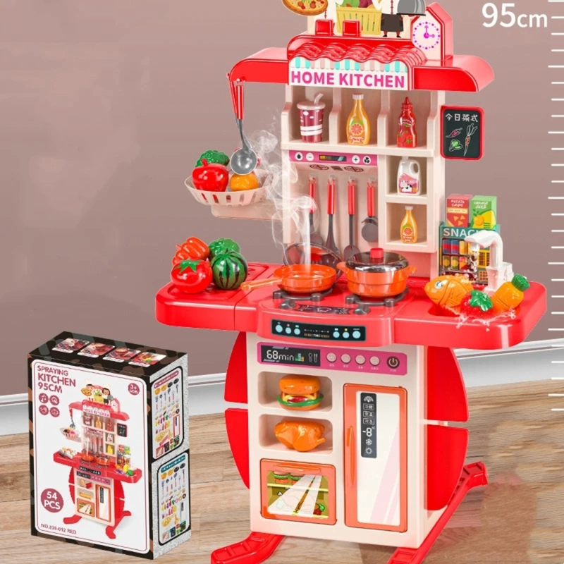COCINA DE JUGUETE GRANDE PARA NIÑOS 95 CM AGUA VAPOR SONIDO - 4
