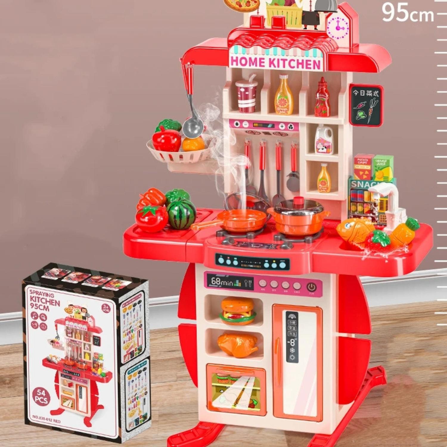COCINA DE JUGUETE GRANDE PARA NIÑOS 95 CM AGUA VAPOR SONIDO - 4