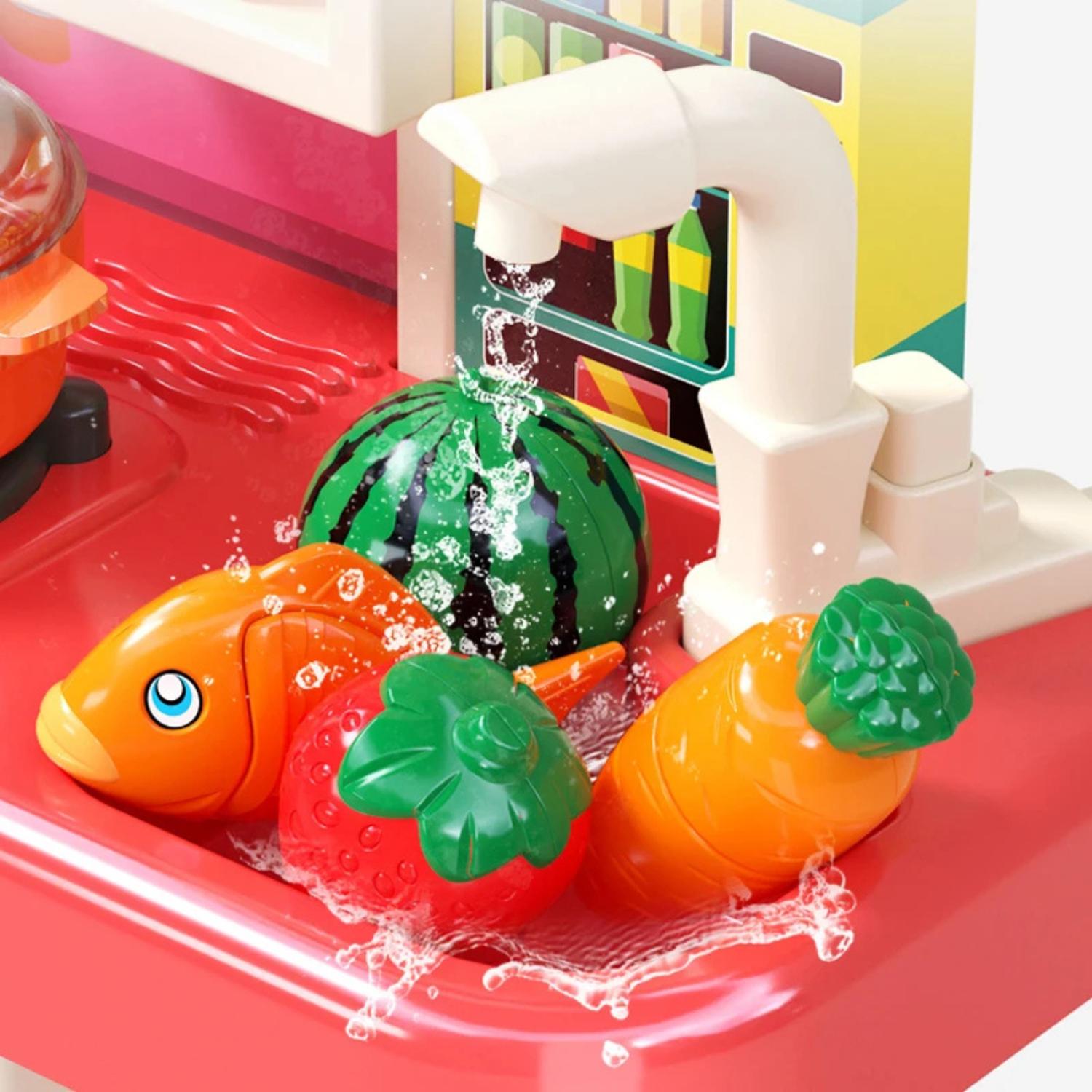 COCINA DE JUGUETE GRANDE PARA NIÑOS 95 CM AGUA VAPOR SONIDO - 6