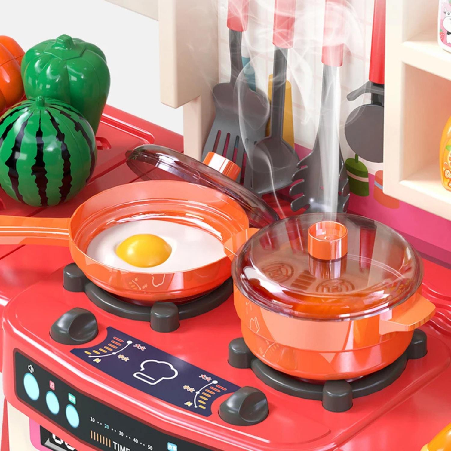 COCINA DE JUGUETE GRANDE PARA NIÑOS 95 CM AGUA VAPOR SONIDO - 7