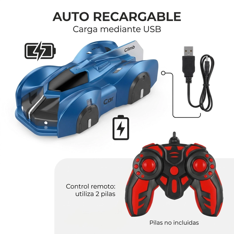 AUTO A CONTROL REMOTO DE PARED TREPA MUROS ANTIGRAVEDAD - 6