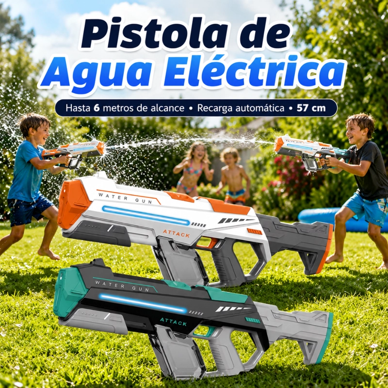 PISTOLA DE AGUA ELECTRICA AUTOMATICA ALTA PRESION RECARGABLE - 2