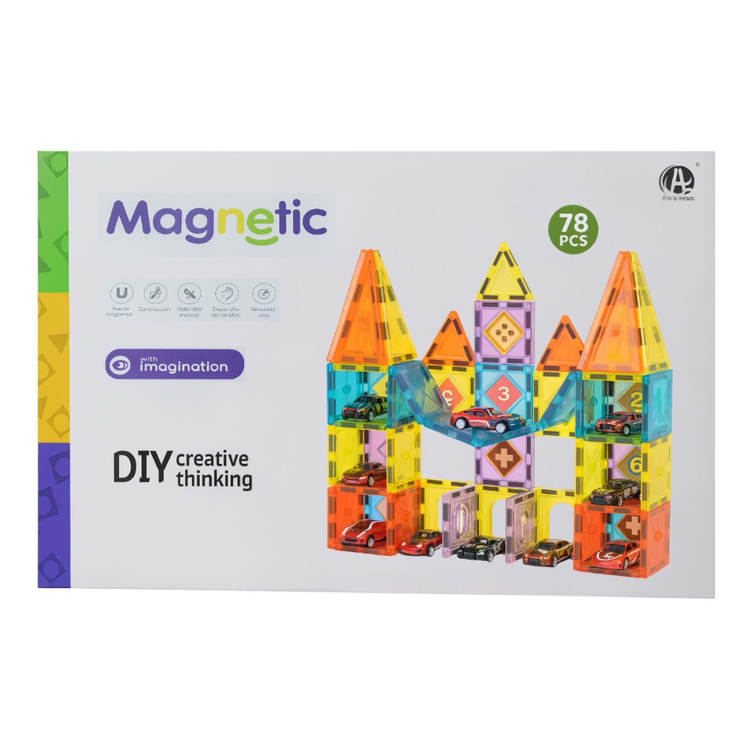 JUEGO BLOQUES MAGNETICOS CONSTRUCCION 78 PIEZAS EDUCATIVO - 5