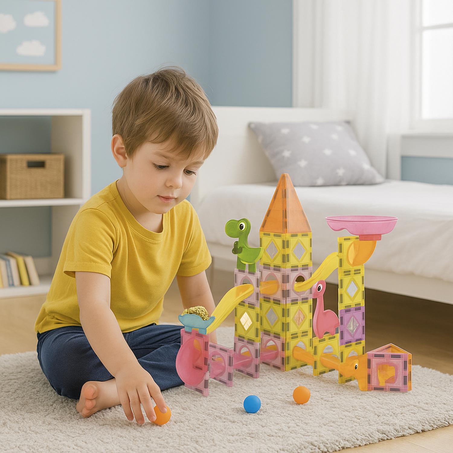 JUEGO BLOQUES MAGNETICOS CONSTRUCCION 69 PIEZAS TOBOGAN - 3