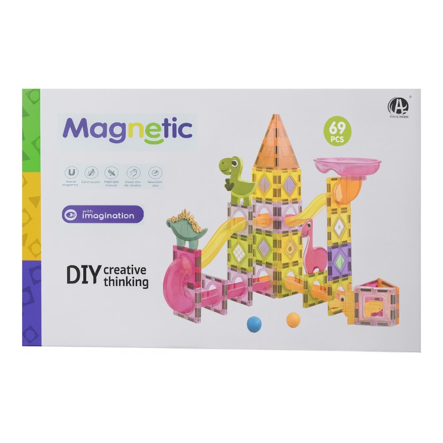JUEGO BLOQUES MAGNETICOS CONSTRUCCION 69 PIEZAS TOBOGAN - 5