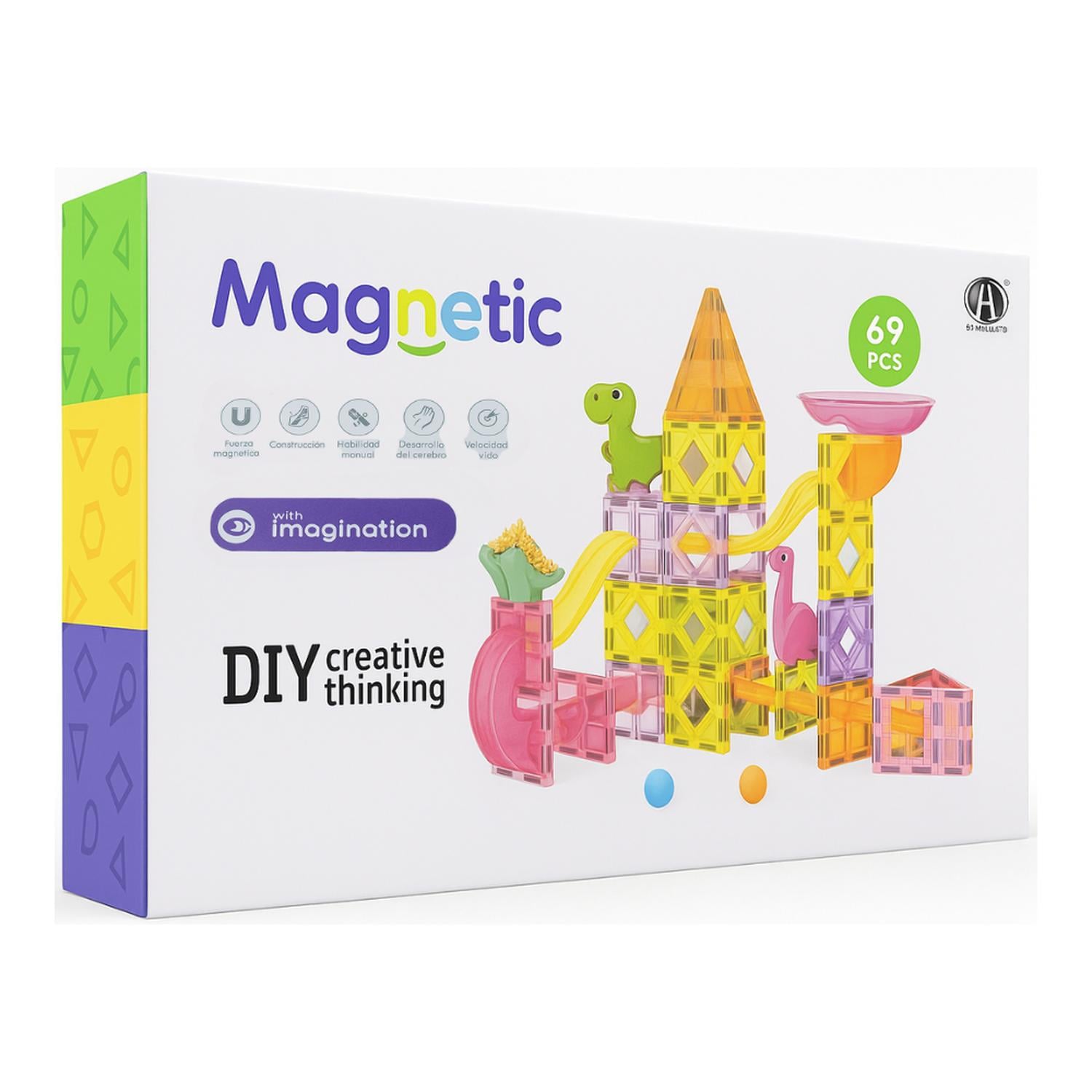 JUEGO BLOQUES MAGNETICOS CONSTRUCCION 69 PIEZAS TOBOGAN - 6
