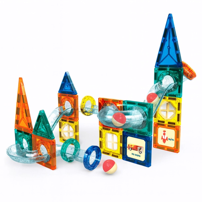 JUEGO BLOQUES MAGNETICOS CONSTRUCCION 42 PIEZAS TOBOGAN - 1
