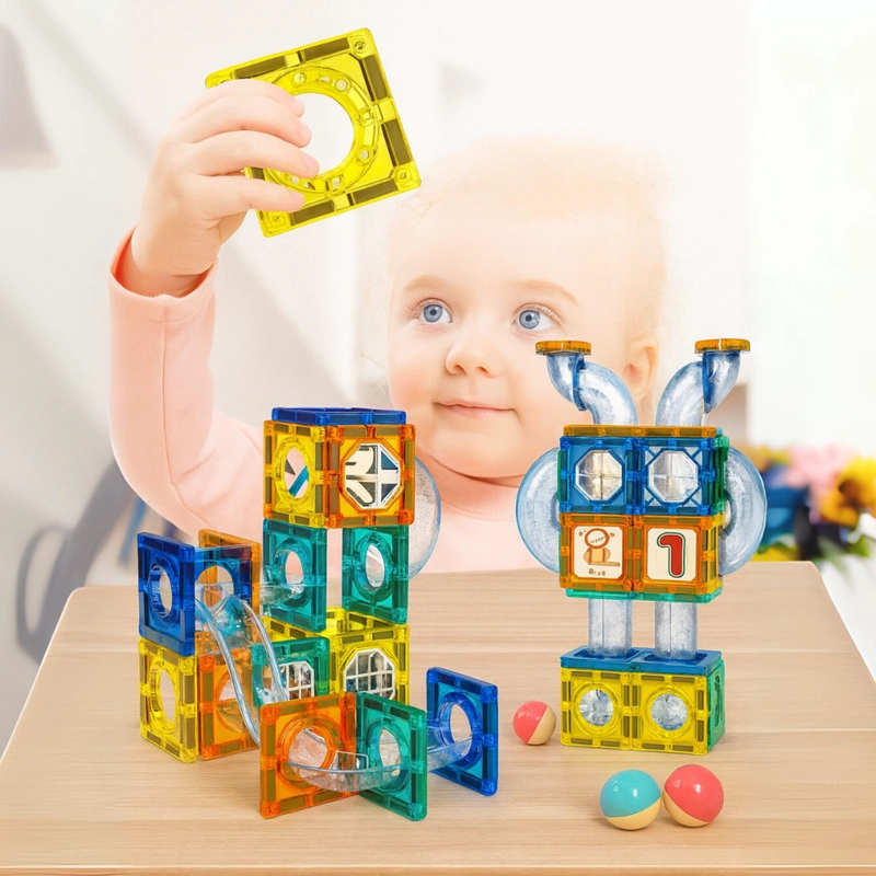 JUEGO BLOQUES MAGNETICOS CONSTRUCCION 42 PIEZAS TOBOGAN - 6