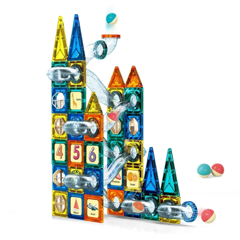 JUEGO BLOQUES MAGNETICOS CONSTRUCCION 73 PIEZAS TOBOGAN - 3