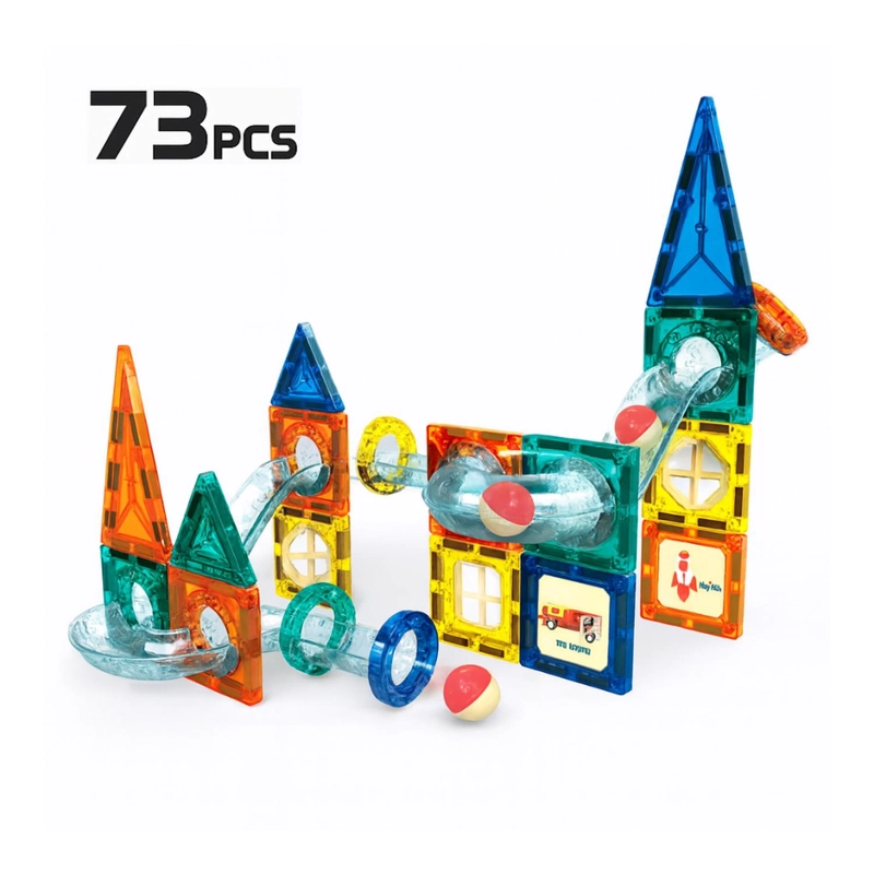 JUEGO BLOQUES MAGNETICOS CONSTRUCCION 73 PIEZAS TOBOGAN - 8