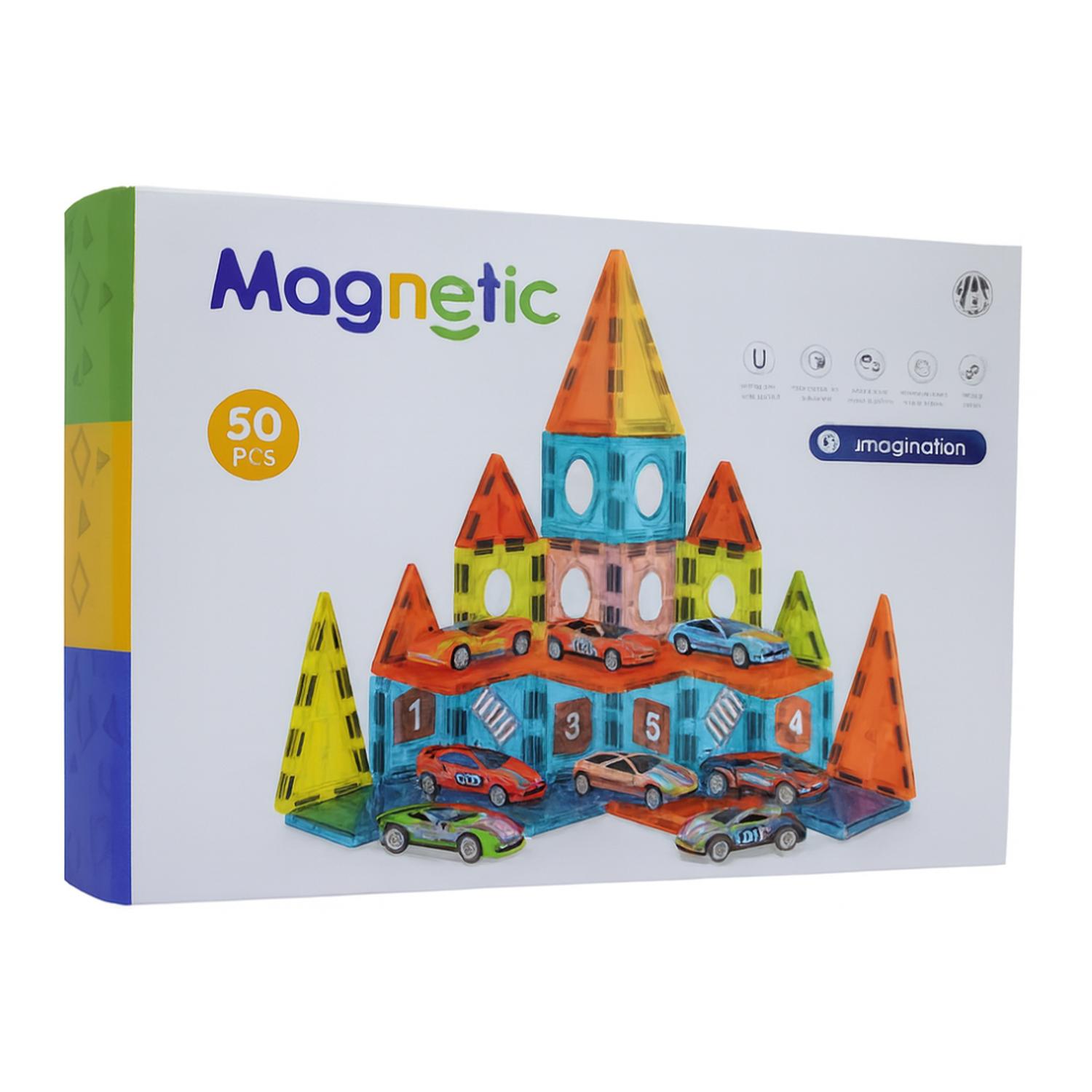 JUEGO BLOQUES MAGNETICOS CONSTRUCCION 50 PIEZAS EDUCATIVO - 1