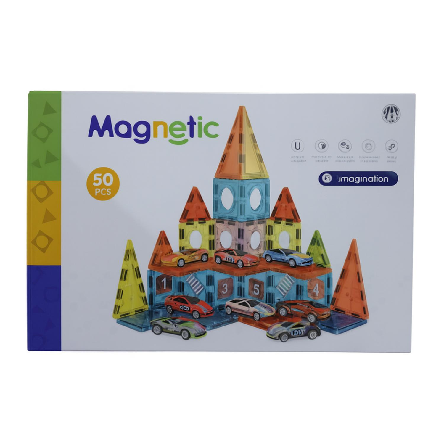 JUEGO BLOQUES MAGNETICOS CONSTRUCCION 50 PIEZAS EDUCATIVO - 2