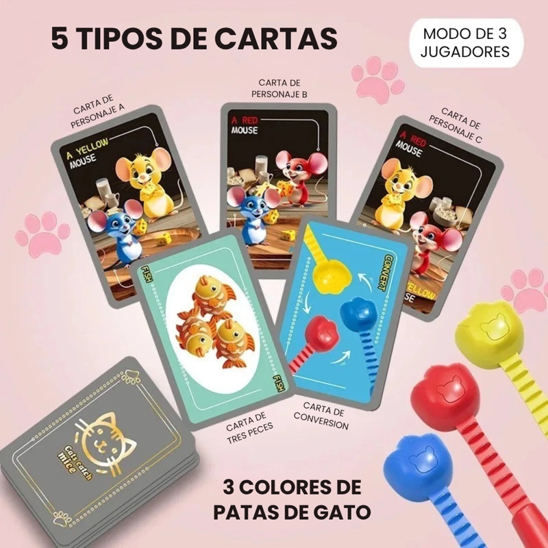 JUEGO DE MESA CATS CATCH MICE HABILIDAD Y REACCION RAPIDA - 3