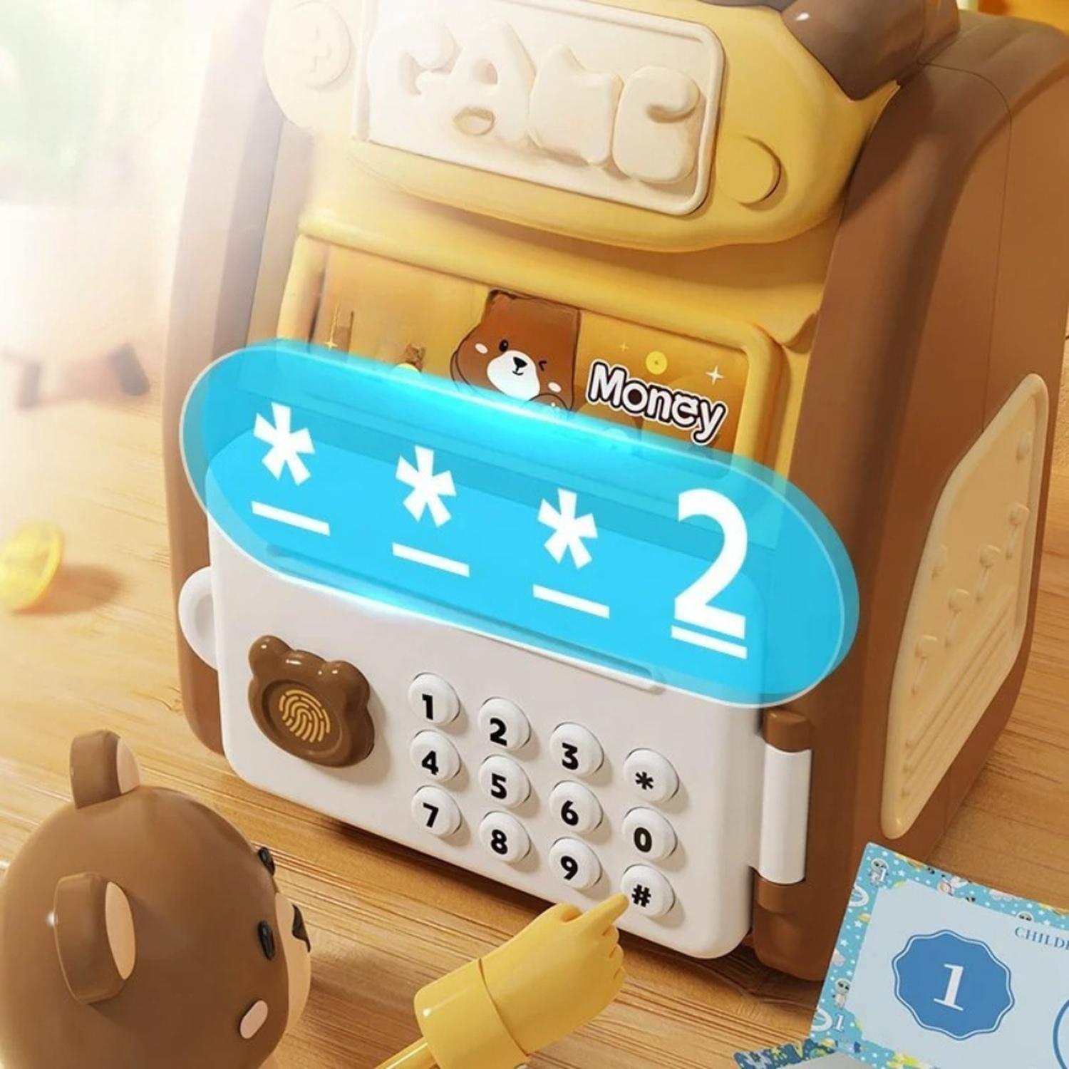 ALCANCIA CAJA FUERTE KAWAII CLAVE HUELLA DIGITAL INFANTIL - 5