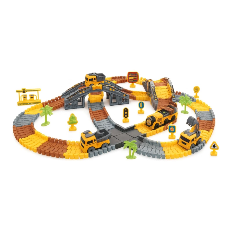 PISTA DE CARRERAS JUGUETE CAMION DE CONSTRUCCION 235 PIEZAS - 5