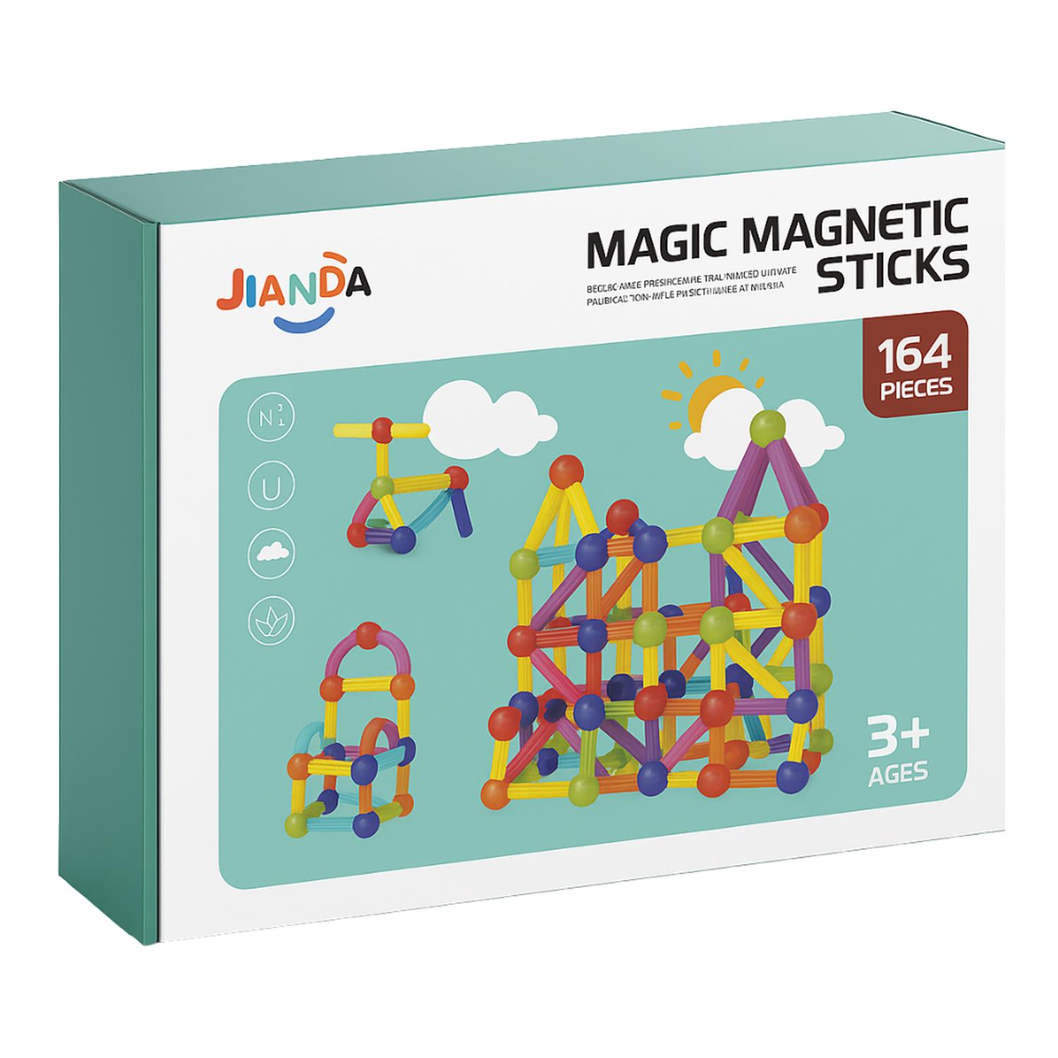 JUEGO VARILLAS DE CONSTRUCCION MAGNETICO DIDACTICO 164 PIEZAS - 2