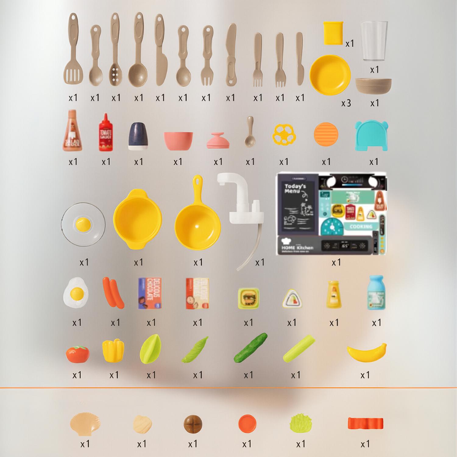 COCINA DE JUGUETE GRANDE PARA NIÑOS 68 CM AGUA VAPOR SONIDO - 5