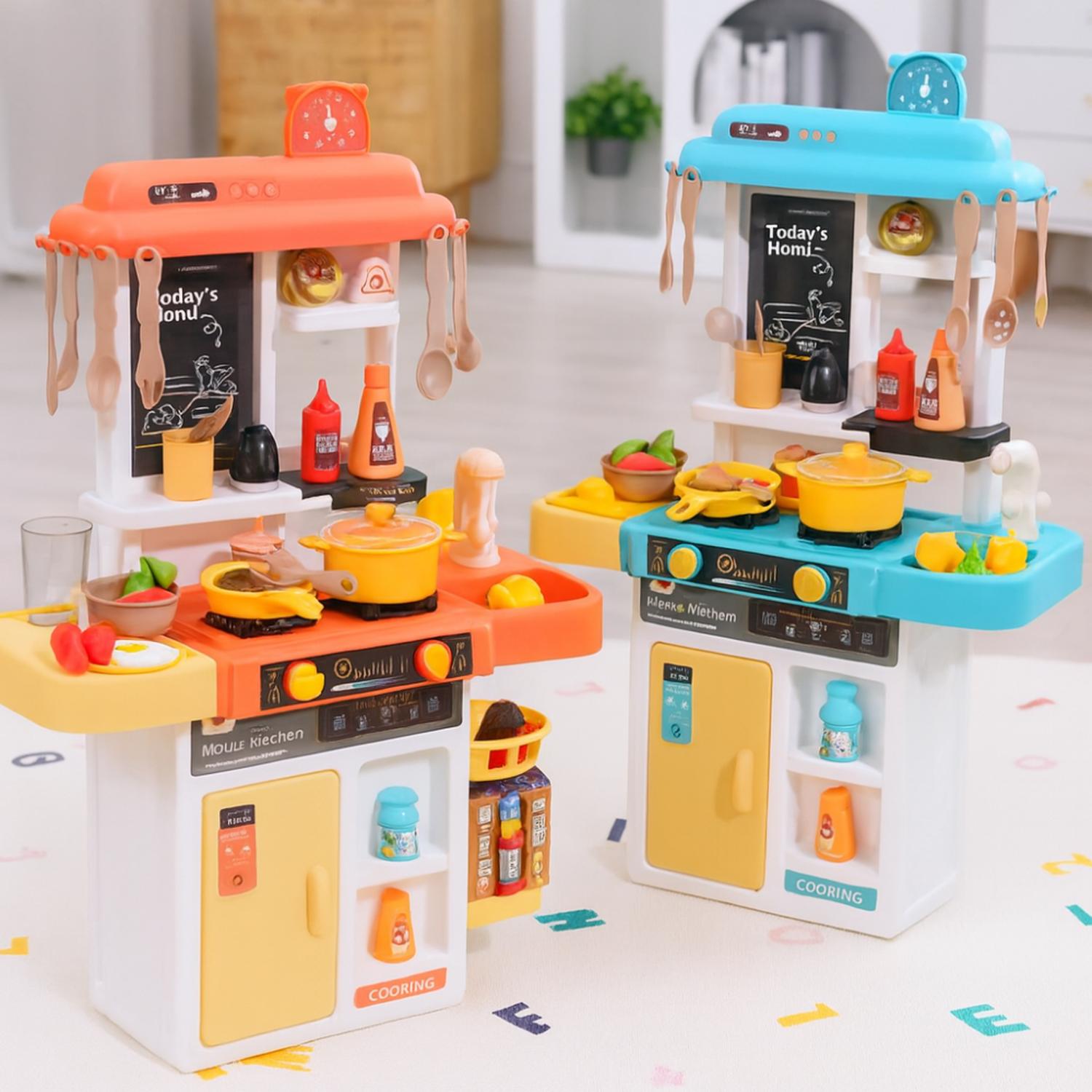 COCINA DE JUGUETE GRANDE PARA NIÑOS 68 CM AGUA VAPOR SONIDO - 6
