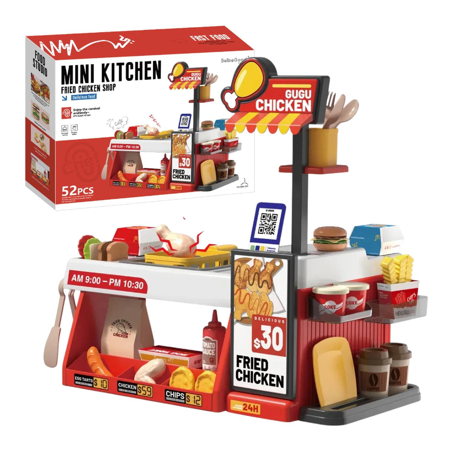 COCINA DE JUGUETE TIENDA POLLO FRITO 52 PIEZAS INFANTIL - 1