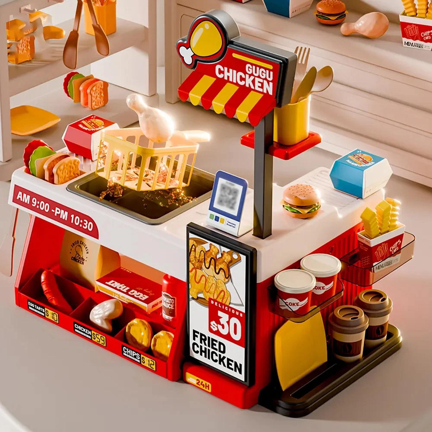 COCINA DE JUGUETE TIENDA POLLO FRITO 52 PIEZAS INFANTIL - 4