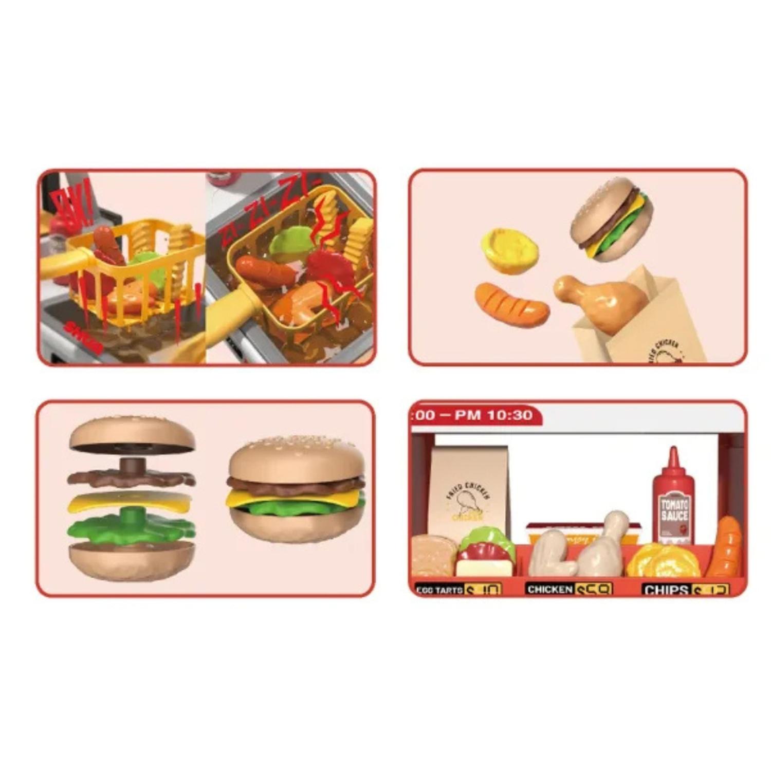 COCINA DE JUGUETE TIENDA POLLO FRITO 52 PIEZAS INFANTIL - 7