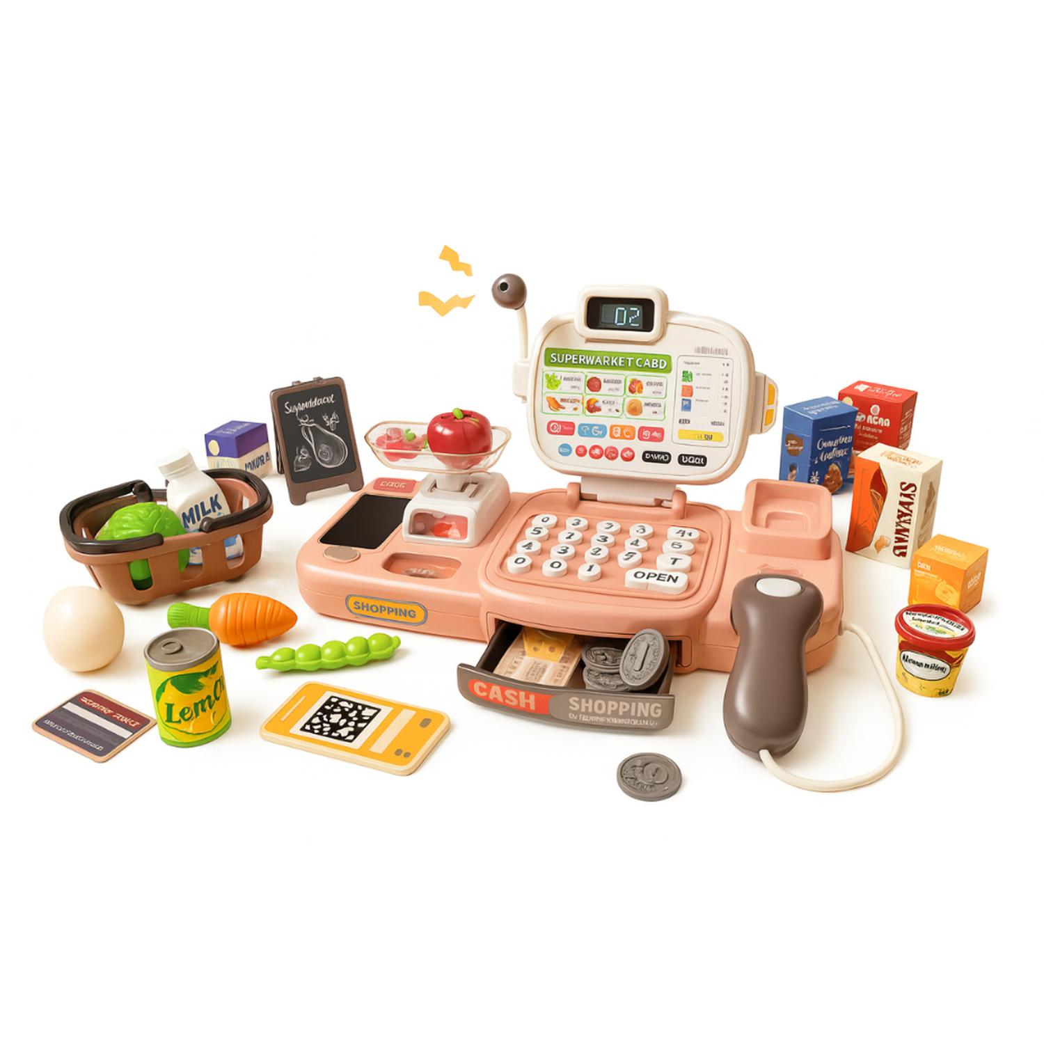 CAJA REGISTRADORA JUGUETE INFANTIL SUPERMERCADO ALIMENTOS - 2