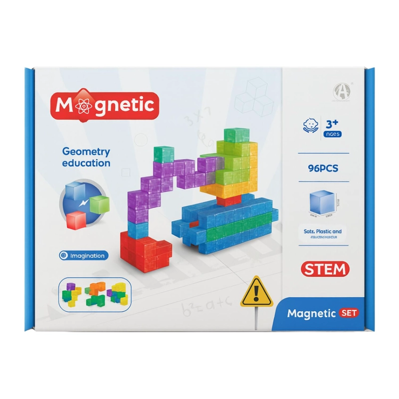 SET JUEGO DE BLOQUES MAGNETICOS 96 PIEZAS CONSTRUCCION NIÑOS - 1