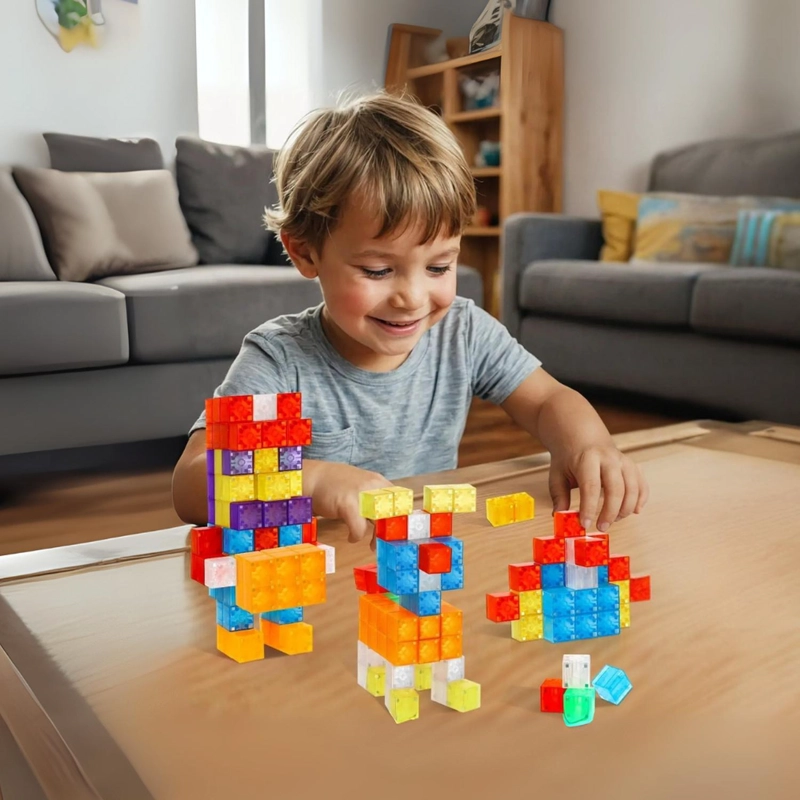 SET JUEGO DE BLOQUES MAGNETICOS 96 PIEZAS CONSTRUCCION NIÑOS - 6