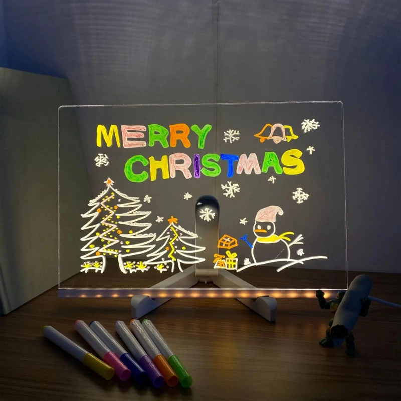 PIZARRA MAGICA LUZ LED ACRILICA TRANSPARENTE PARA DIBUJO - 3