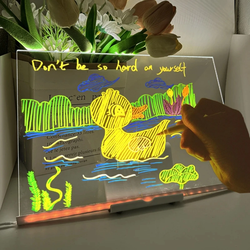 PIZARRA MAGICA LUZ LED ACRILICA TRANSPARENTE PARA DIBUJO - 8