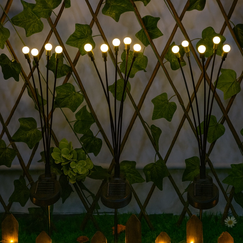 SET 2 LUCES SOLARES EXTERIOR JARDIN ESTACA DECORATIVA LED - 2