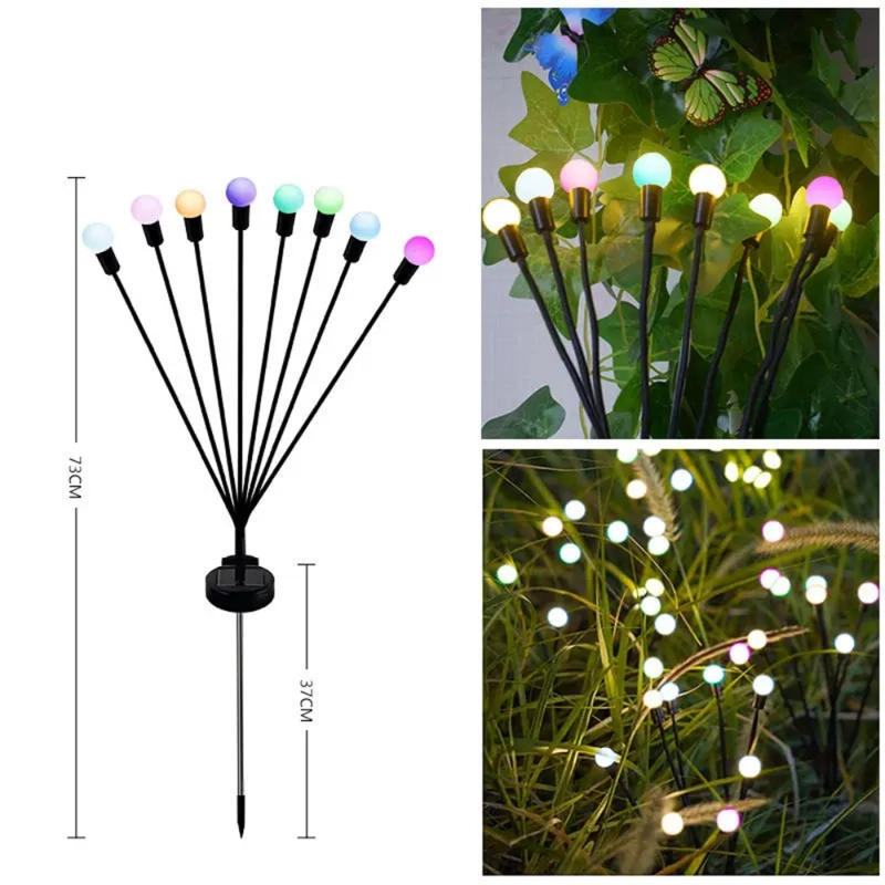 SET 2 LUCES SOLARES EXTERIOR JARDIN ESTACA DECORATIVA LED - 5
