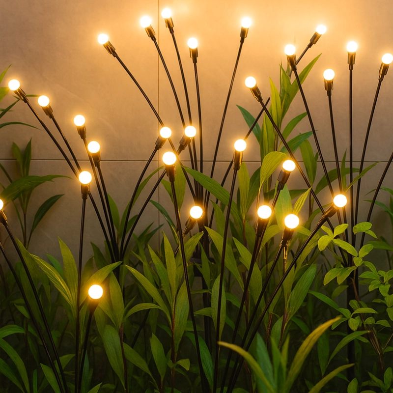 SET 2 LUCES SOLARES EXTERIOR JARDIN ESTACA DECORATIVA LED - 7