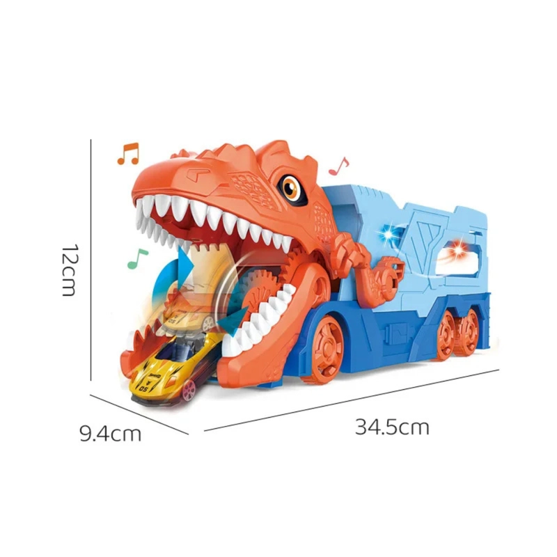 CAMION TRANSPORTADOR PORTA AUTITOS INFANTIL DINOSAURIO JUEGO - 6